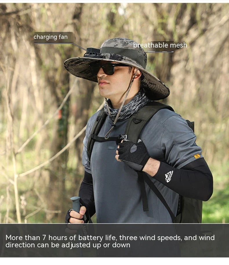 Versatile outdoor sun hat made of premium nylon fabric, providing sun protection and breathability for hiking, climbing, and fishing activities