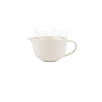 Premium porcelain mixing bowl with ergonomic handle and pointed drainage design for easy baking at home