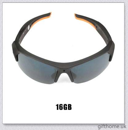 Premium smart camera glasses with HD video recording, built-in microphone and earbuds, and UV protection