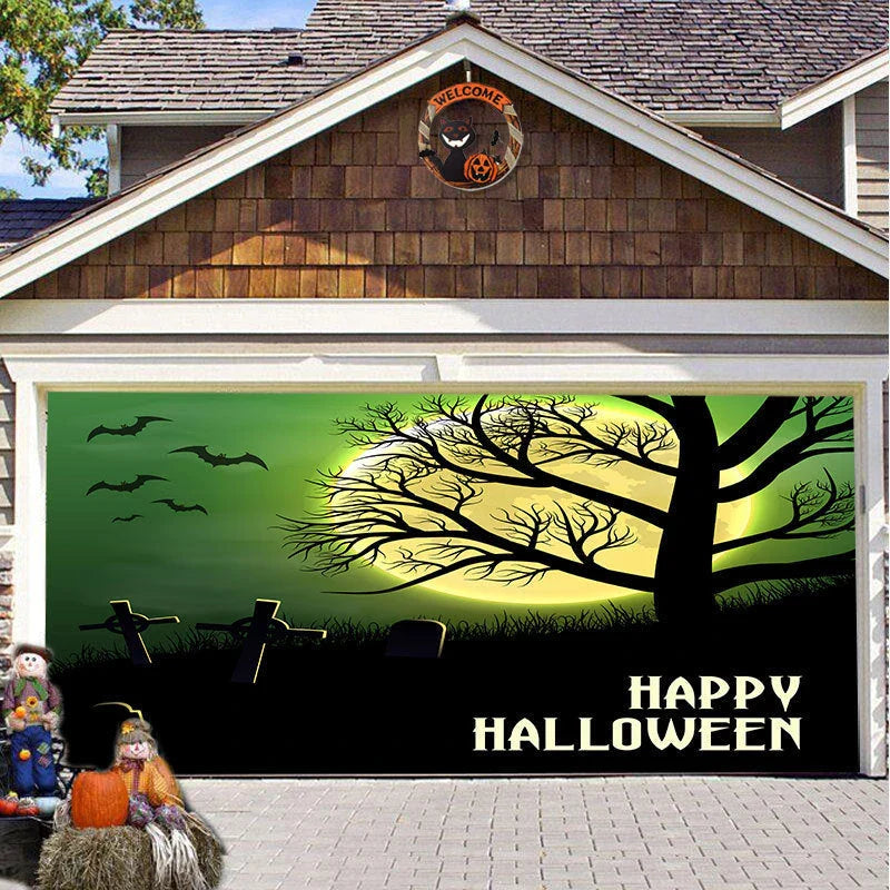 Decorative hanging cloth fabric with geometric abstraction pattern for Halloween party backdrop