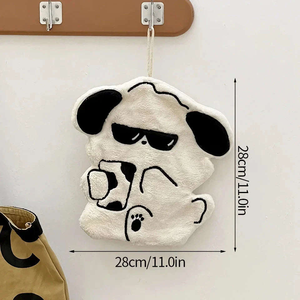 Charming animal hand towels made from premium Coral Fleece, featuring playful puppy and pig designs for a delightful addition to any kitchen or bathroom