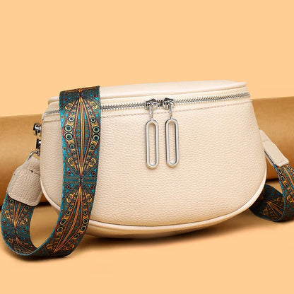 Premium genuine leather tote bag with adjustable strap and interior compartments for fashion-forward women