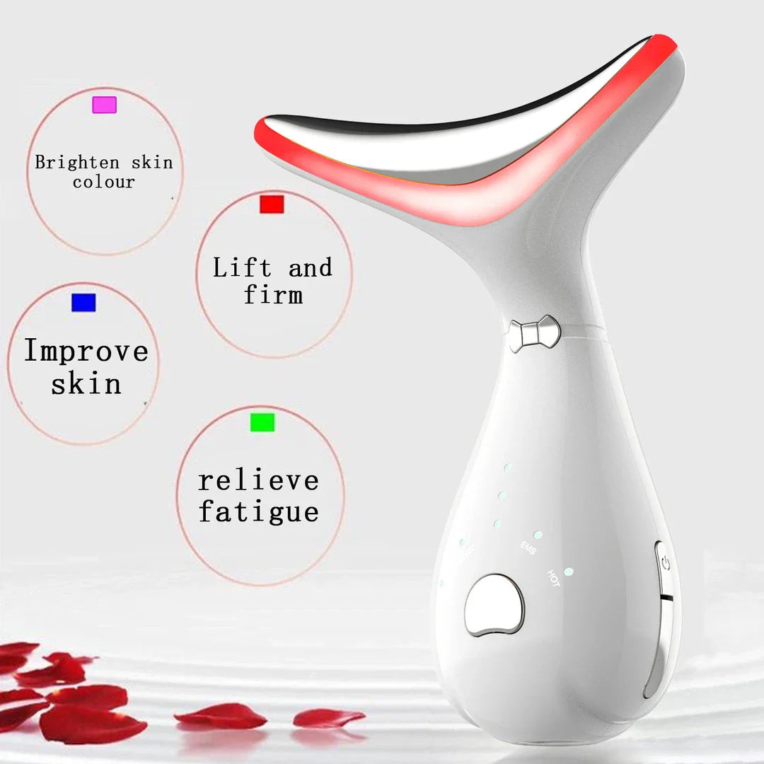 Trendha Premium Neck Beauty Device with Vibration Massage and Photon Therapy for Wrinkle Reduction and Skin Rejuvenation