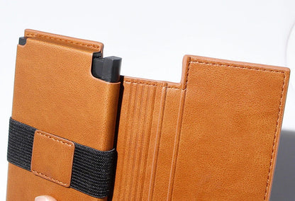 Aluminium alloy card wallet with automatic pop-up function, available in multiple stylish colours