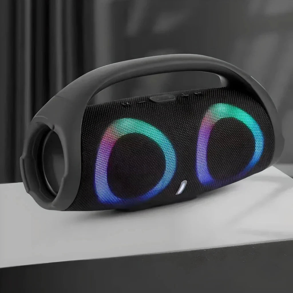 Dynamicbeat Portable Bluetooth Speaker with 100W output, RGB lights, and waterproof design