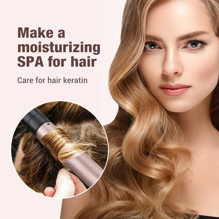 Premium 6-in-1 Fast Heating Hair Waver Iron with Automatic Temperature Control for Salon-Quality Curls at Home