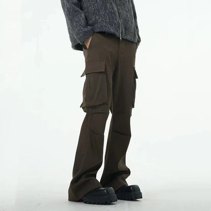 Premium British-made retro-style overalls with multiple pockets in a brown colour