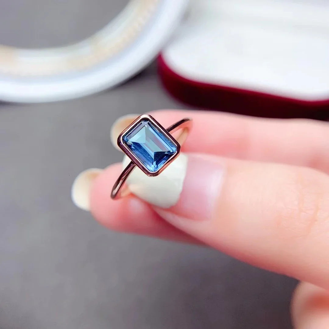 Elegant women's sterling silver ring with rose gold finish, showcasing exceptional British craftsmanship