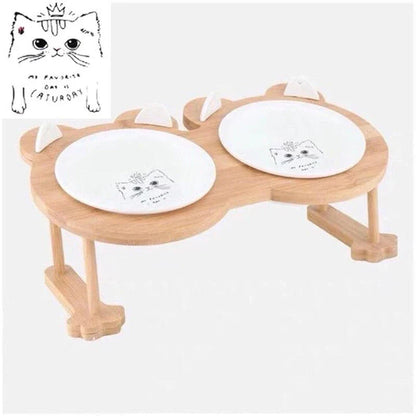 Ceramic Pet Bowl with Tilted Base in various colours, designed for comfort and style