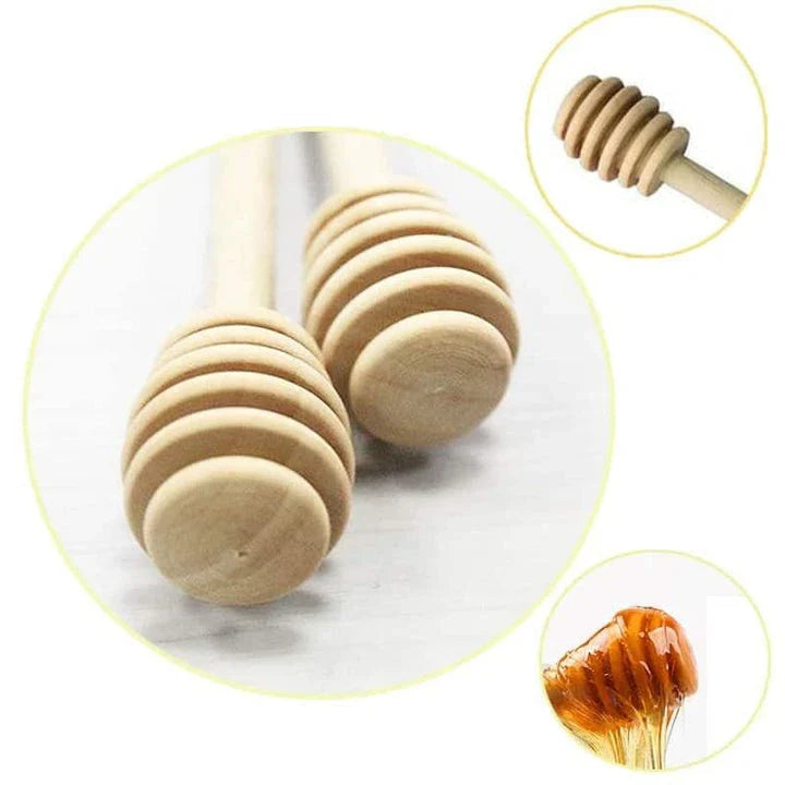 Handcrafted wooden honey spoon with a natural beeswax finish, showcasing the elegant design and timeless British craftsmanship.