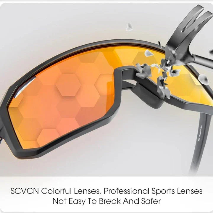 Multi-Sport UV400 Polycarbonate Sunglasses with TR-90 Frame for Cycling, Hiking, and Outdoor Activities