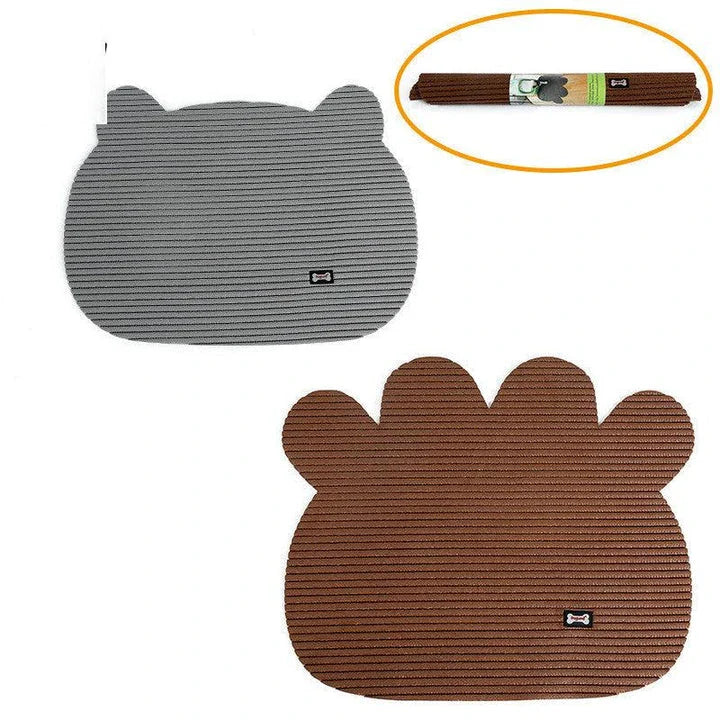 Premium Non-Slip Large Cat Litter Mat in brown and grey colours, designed to catch litter and keep floors clean