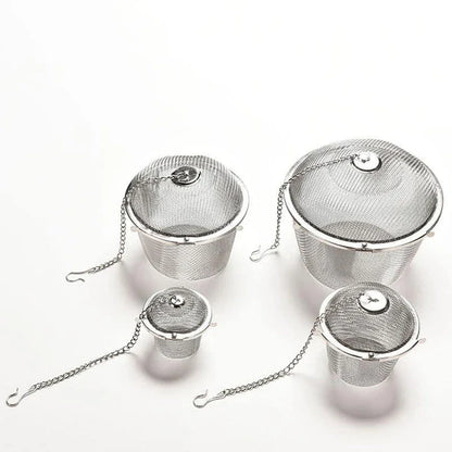 Premium stainless steel tea infuser with a reusable, bowl-shaped design for convenient and flavourful loose-leaf tea brewing
