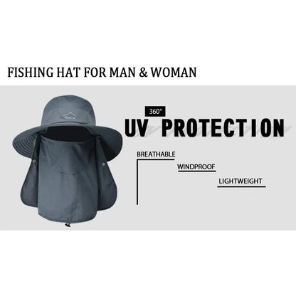 Summer QuickDry UV Protection Fisherman Cap with Face and Neck Cover for Outdoor Adventures