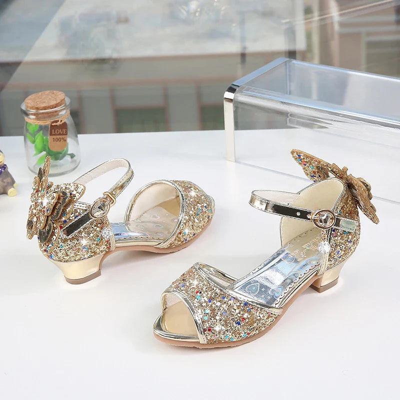 Colourful children's sandals with bow-knot design, made of premium artificial leather for comfort and style.