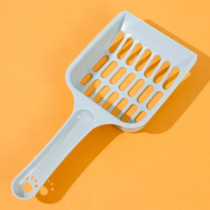 A large, high-quality cat litter scoop made of durable plastic with a hollow design for efficient cleaning.