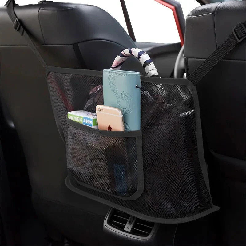 Car Seat Storage and Safety Net - Multi-Functional Organiser and Pet Barrier for Tidy and Secure Car Interior