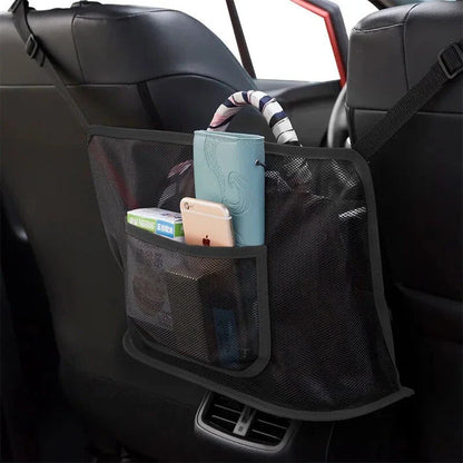 Car Seat Storage and Safety Net - Multi-Functional Organiser and Pet Barrier for Tidy and Secure Car Interior