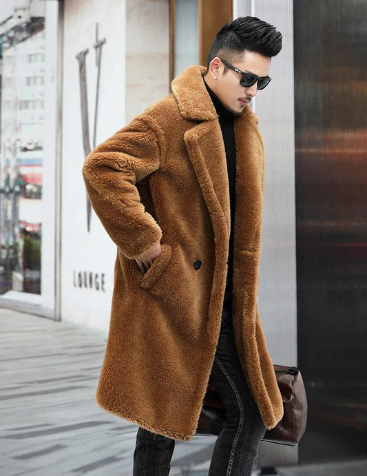 Premium British cashmere fur coat with tailored silhouette and stylish fur trim for exceptional winter warmth and elegance