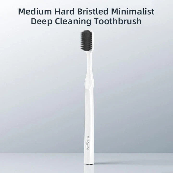 Premium Extra Hard Men's Toothbrush Cleaning Set with Small and Medium Bristles for Thorough Plaque Removal and Oral Hygiene