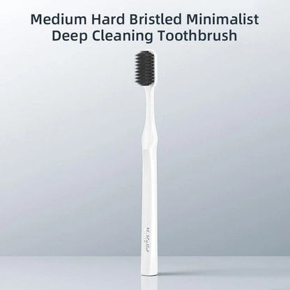 Premium Extra Hard Men's Toothbrush Cleaning Set with Small and Medium Bristles for Thorough Plaque Removal and Oral Hygiene