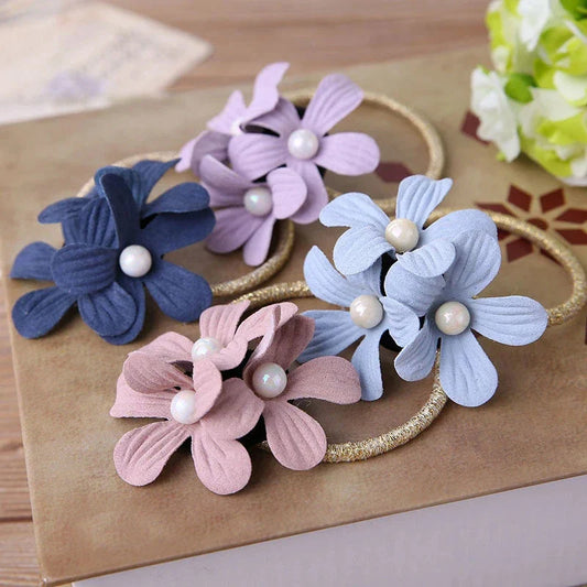 Stylish floral elastic hair rope with a secure hold and comfortable design, perfect for everyday wear