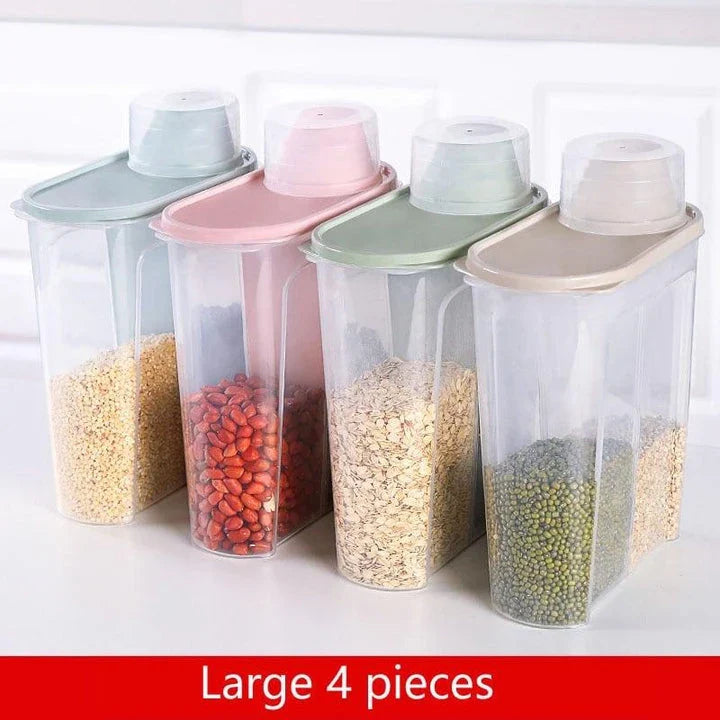 Premium plastic food storage containers set with airtight lids and transparent design for efficient kitchen organisation