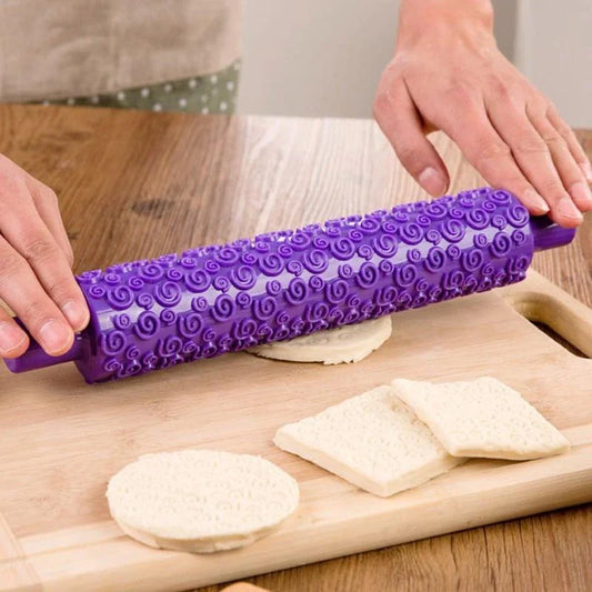 Eco-Friendly British Purple Patterned Rolling Pin for Home Baking - Premium Quality, Elegant Design, and Eco-Friendly Construction
