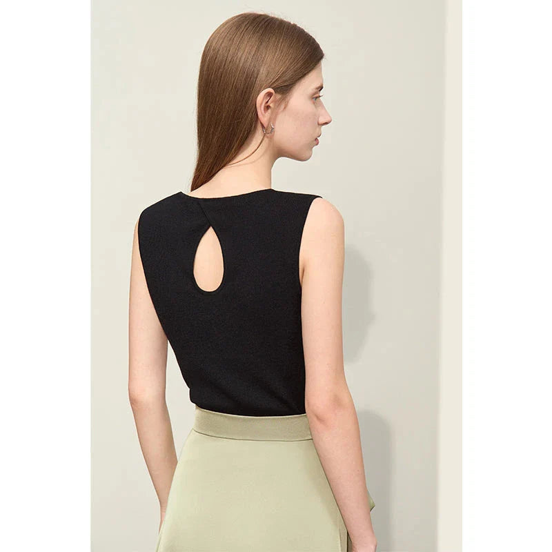 Elegant silk camisole with unique hollow-out design, perfect for summer in the UK