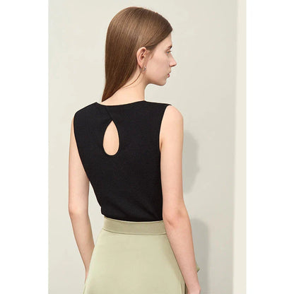 Elegant silk camisole with unique hollow-out design, perfect for summer in the UK