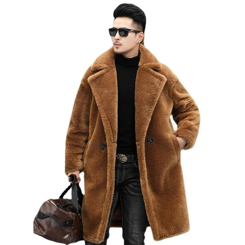 Premium British cashmere fur coat with tailored silhouette and stylish fur trim for exceptional winter warmth and elegance