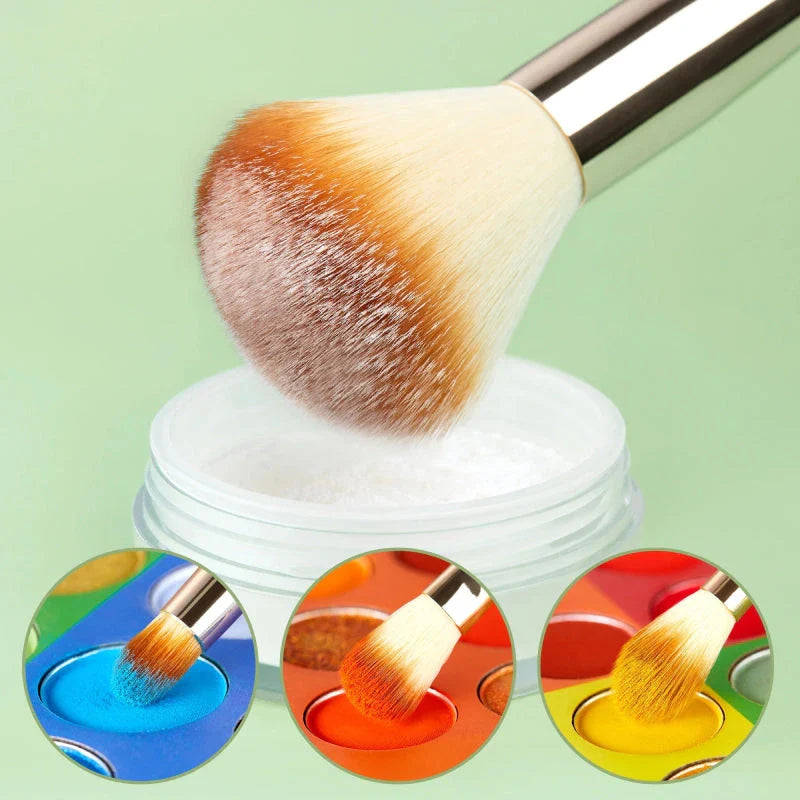 A 25-piece set of high-quality bamboo makeup brushes with soft synthetic bristles for flawless makeup application