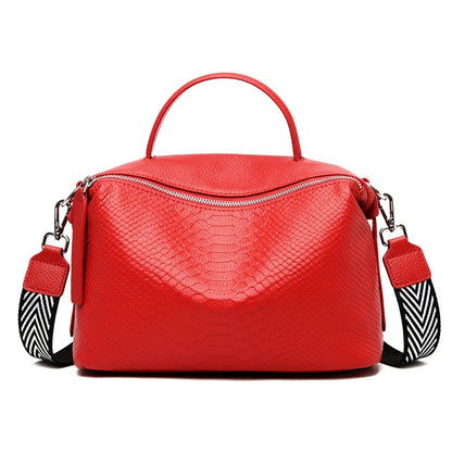 Premium first-layer cowhide leather messenger bag with adjustable strap and multiple compartments for organised storage