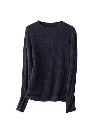 A luxurious 100% British wool cable knit jumper in a rich camel colour, perfect for keeping warm during the UK's chilly winters.