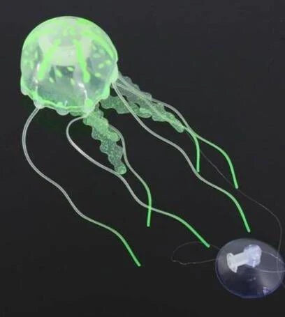Premium glow-in-the-dark silicone jellyfish ornament with lifelike tentacle movements for aquarium or home décor