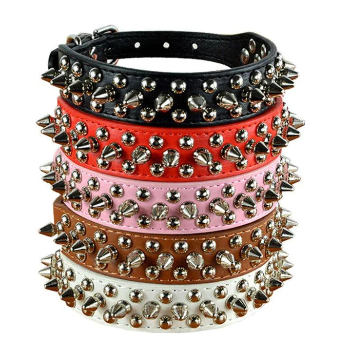 Premium quality PU leather pet collar in various colours and sizes for stylish dogs