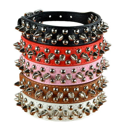 Premium quality PU leather pet collar in various colours and sizes for stylish dogs