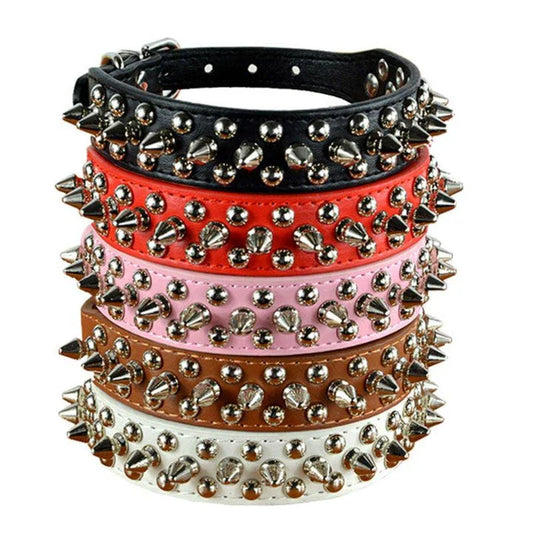 Premium quality PU leather pet collar in various colours and sizes for stylish dogs