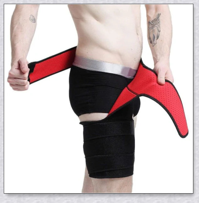 Premium adjustable hip stabiliser and groin brace with breathable mesh lining for pain relief and improved mobility