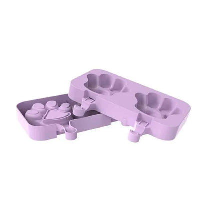Purple silicone popsicle mould with stainless steel sticks, perfect for creating homemade frozen treats with a British flair
