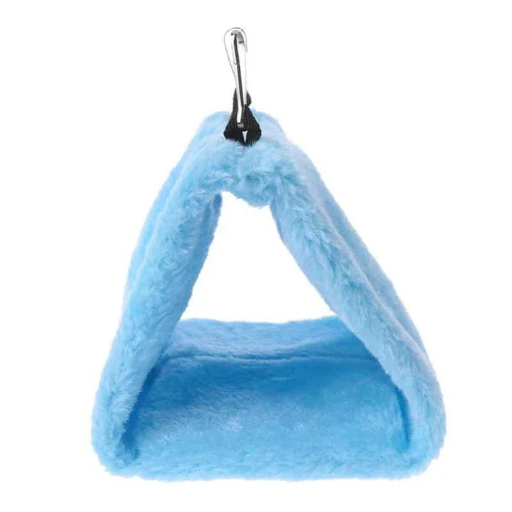 Luxurious plush hanging bird bed with supportive foam interior for cosy napping and relaxation