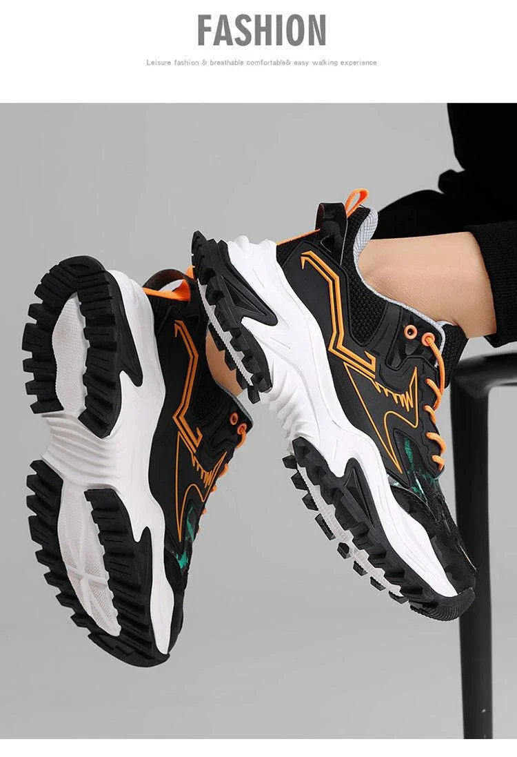 Stylish black student trainers with a breathable, casual design for comfortable everyday wear