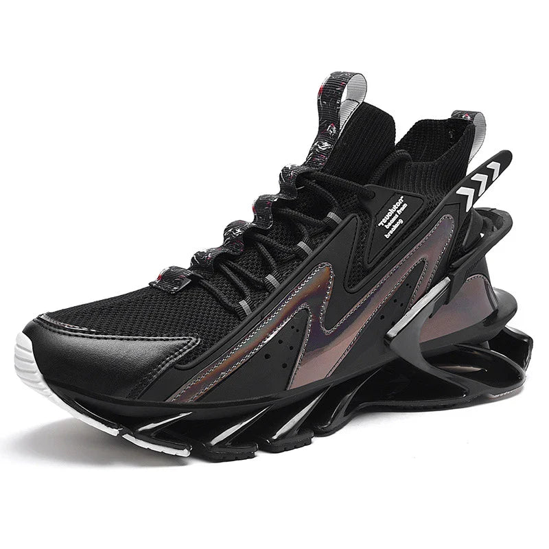 Premium sports trainers with breathable mesh upper and thick, shock-absorbing soles