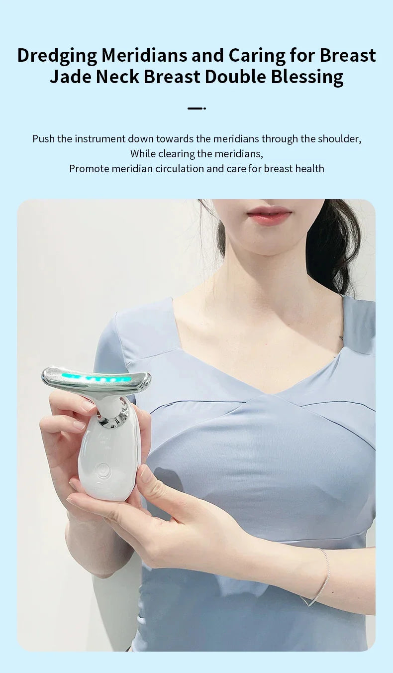 Premium skin tightening and facial massager with LED photon therapy to reduce wrinkles, tighten skin, and improve overall skin health