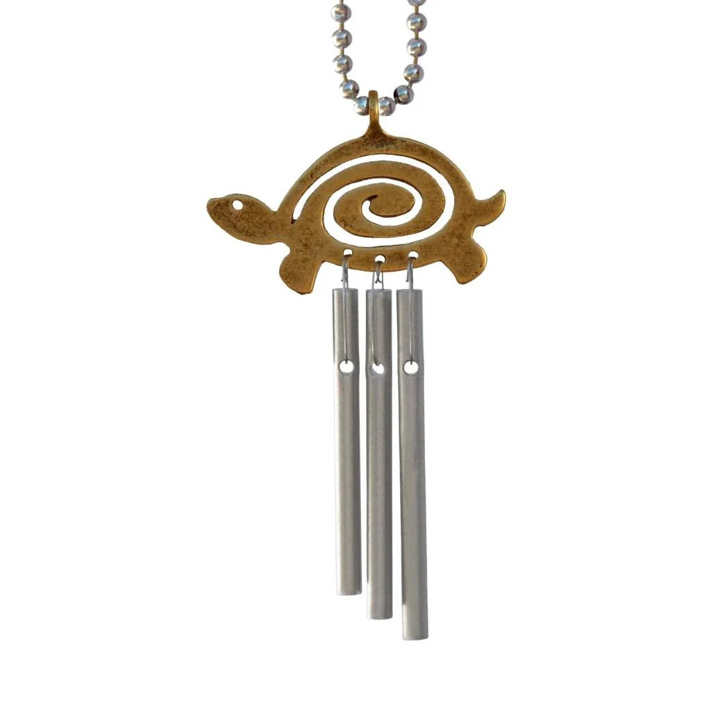 Jacob's Turtle Musical Car Charm with Antique Brass Finish, Handcrafted in the USA by Musical Instrument Maker Jacob Sokoloff