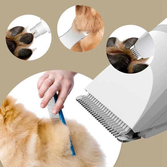Premium 4-in-1 Electric Grooming Kit for Pets - Versatile, Rechargeable, and Durable Grooming Solution