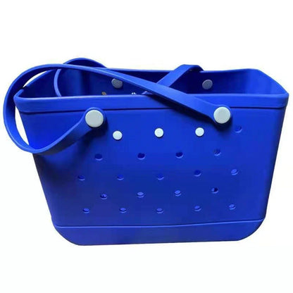 Premium waterproof beach tote bag in various vibrant colours, featuring spacious main compartment and multiple pockets for organised storage