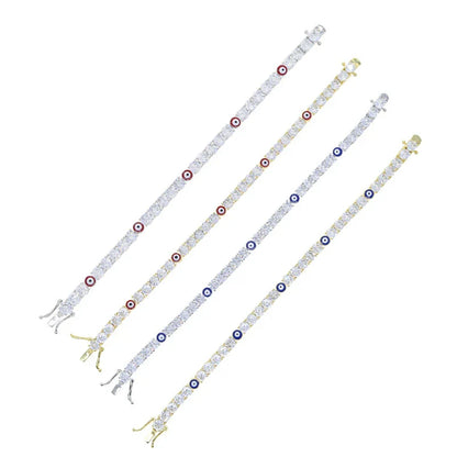 Elegant 5mm zircon tennis bracelet in silver or gold with adjustable length options