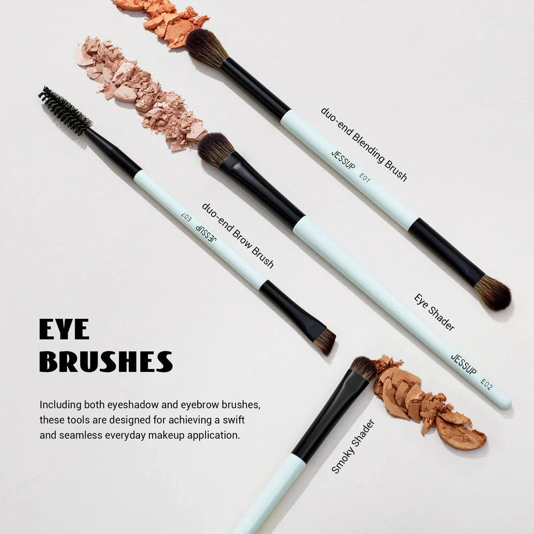 Premium makeup brush set with dual-ended design for flawless foundation, contour, blush, and eyeshadow application