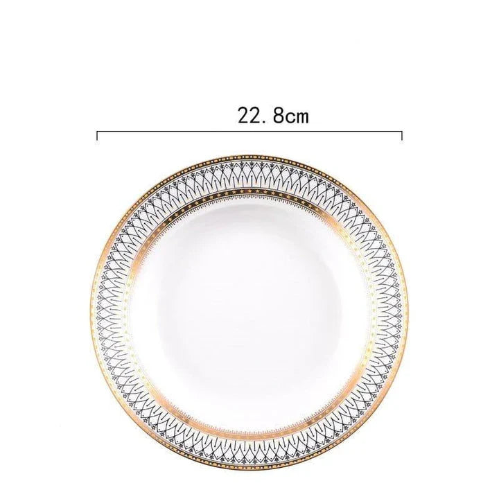 Elegant marble-inspired ceramic plate with a refined and sophisticated design, perfect for elevated dining experiences.